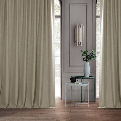 Exclusive Fabrics Extra Wide Performance Linen Blackout Curtains (1 Panel) Thermal Insulated Window Curtains