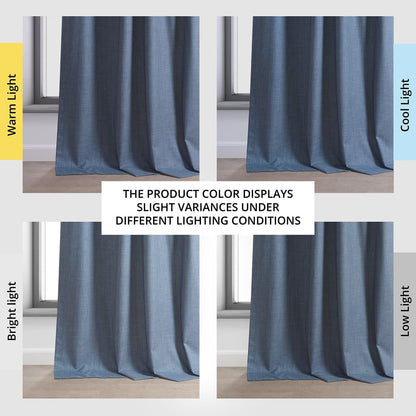Exclusive Fabrics Performance Linen Luxury Blackout Curtains (1 Panel) - Thermal Insulation, Elegant Blackout Drapery