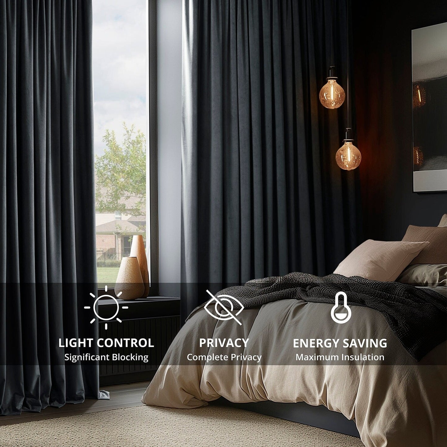 Exclusive Fabrics Signature Blackout Velvet Curtain (1 Panel)