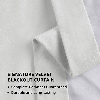 Exclusive Fabrics Signature Extra Wide Blackout Velvet Curtains (1 Panel) - Luxurious Blackout Drapes