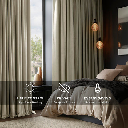 Exclusive Fabrics Signature Extra Wide Blackout Velvet Curtains (1 Panel) - Luxurious Blackout Drapes