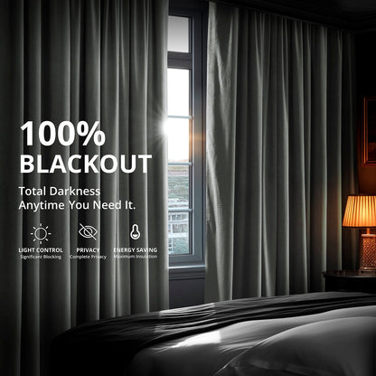 Exclusive Fabrics Signature Extra Wide Blackout Velvet Curtains (1 Panel) - Luxurious Blackout Drapes
