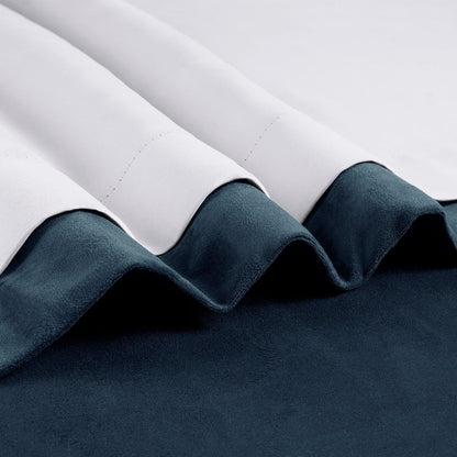 Exclusive Fabrics Signature Midnight Blue Velvet Blackout Curtain Panel
