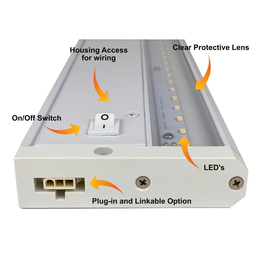 LED Under-Cabinet or Closet Lights - Dimmable, Direct Wire or Plug-in, 400-760 Lumens, 3000K Warm White,