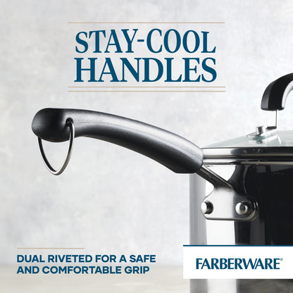 Farberware Brilliance Stainless Steel Cookware Set, 10 Piece