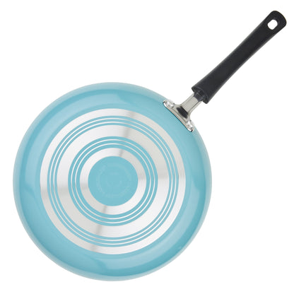 Farberware Easy Clean Aluminum Nonstick Cookware Pots and Pans Set, 15-Piece, Aqua