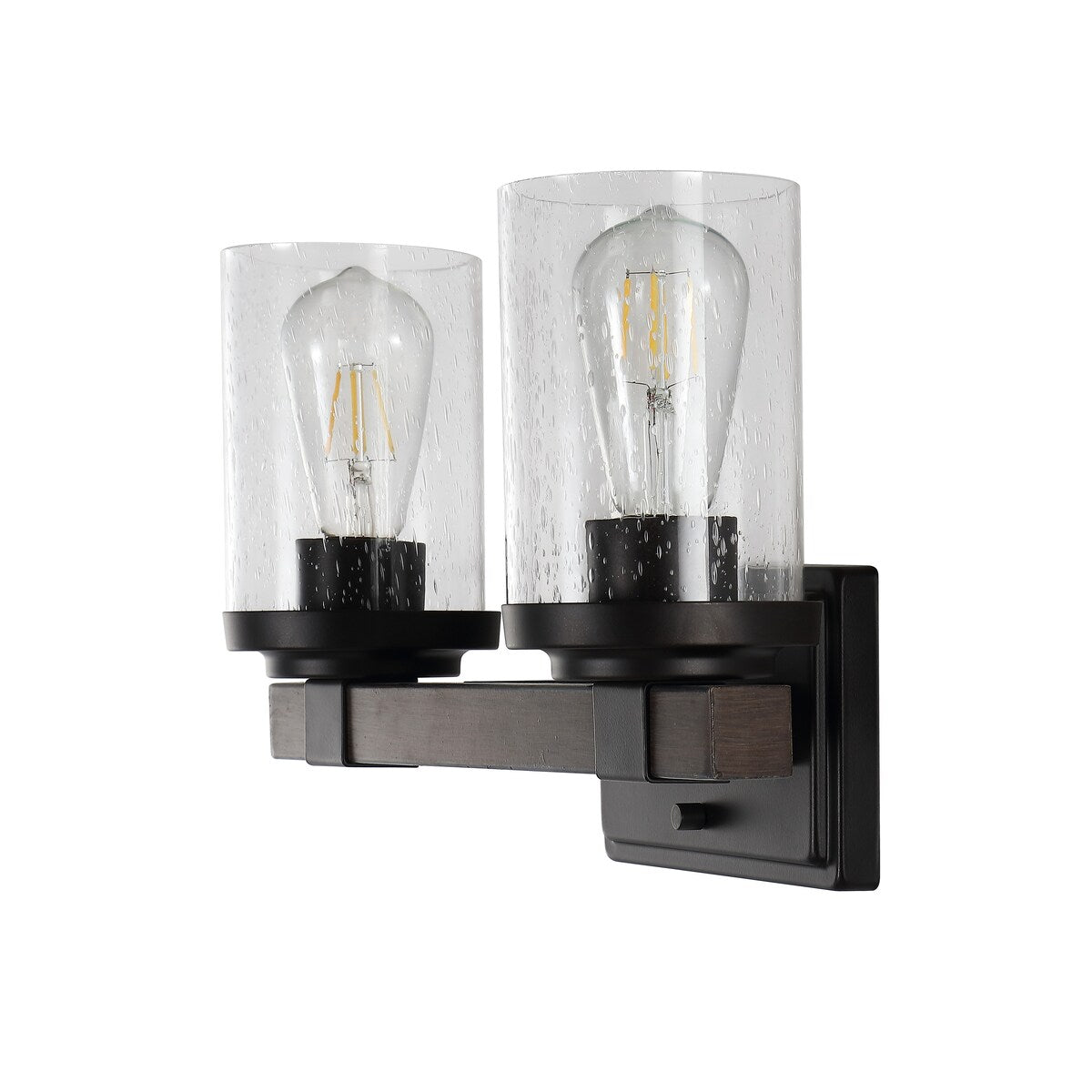 Ferme Iron/Seeded Glass Rustic Farmhouse LED Vanity Light, by JONATHAN Y