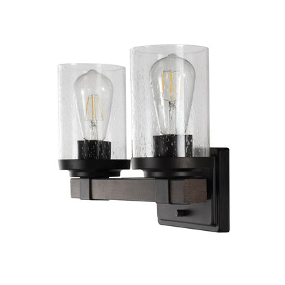 Ferme Iron/Seeded Glass Rustic Farmhouse LED Vanity Light, by JONATHAN Y