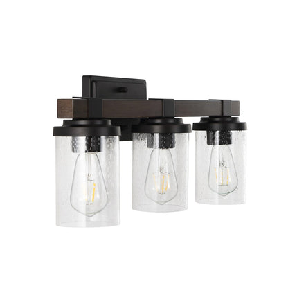 Ferme Iron/Seeded Glass Rustic Farmhouse LED Vanity Light, by JONATHAN Y