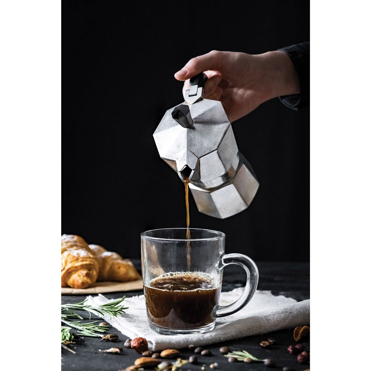 Fino 6 Cup Aluminum Espresso Maker, Stove Top, Single Shot - 6 Cups
