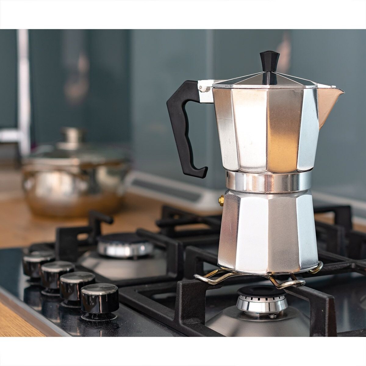 Fino 6 Cup Aluminum Espresso Maker, Stove Top, Single Shot - 6 Cups