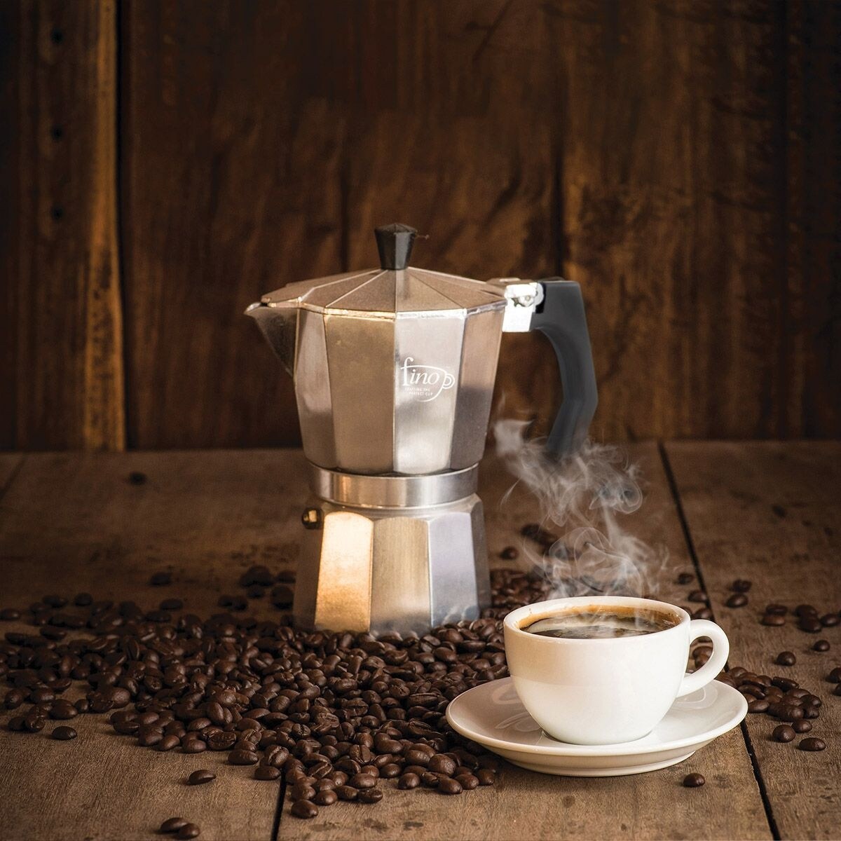 Fino 6 Cup Aluminum Espresso Maker, Stove Top, Single Shot - 6 Cups