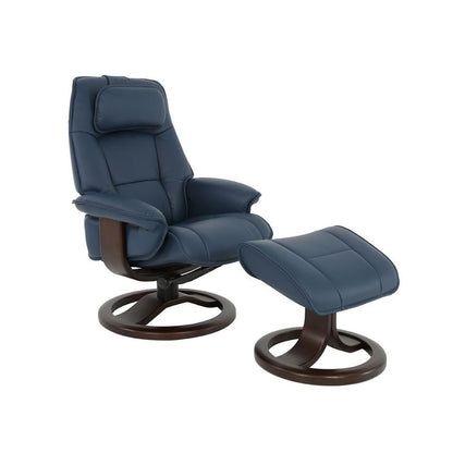 Fjords Admiral R Leather Recliner and Ottoman