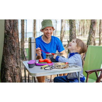 Folding Card Table Adjustable Height, Portable Camping Table Lightweight Aluminum, with Carry Handle for Outdoor, Beach