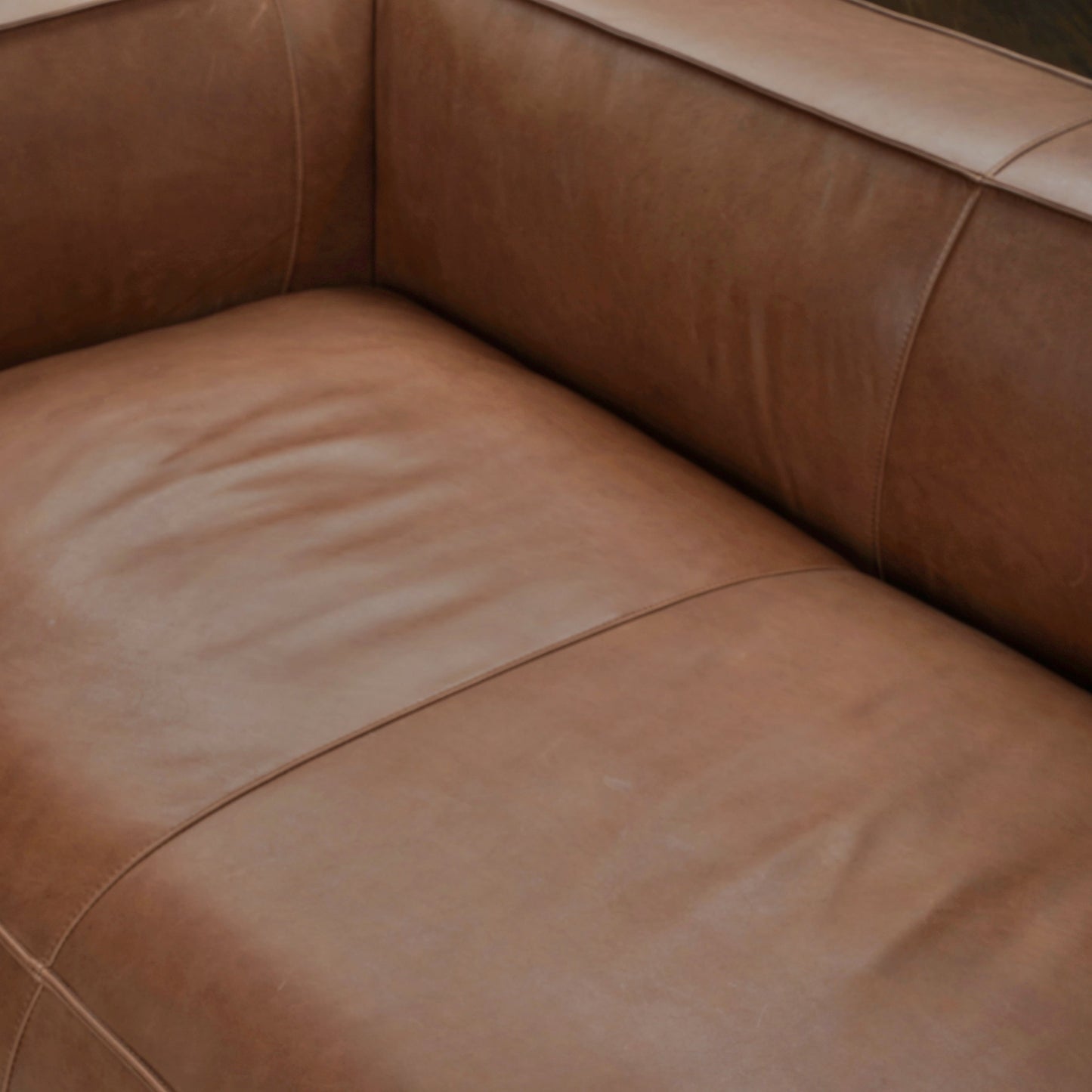 UR livingroom Full Aniline Leather Sofa Modern Genuine Leather Sofa Couch for Living Room - 100W x 43D x 26.25H