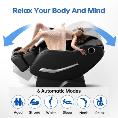 Full Body Massage Chair Zero Gravity Reclining Chair with Airbags, Heat Therapy and Hi-Fi Speakers, LCD Touchscreen Control