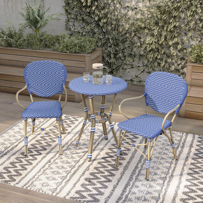 Courtnie French Country 3-Piece Aluminum Outdoor Bistro Set by Furniture of America