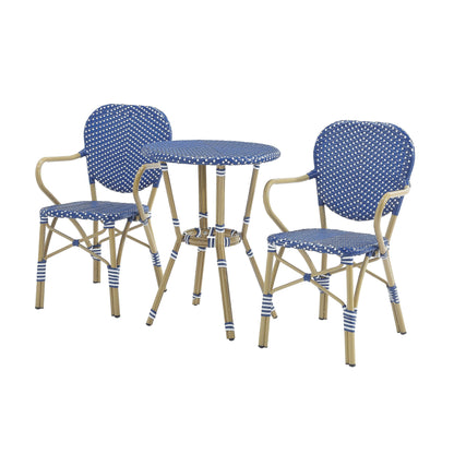 Courtnie French Country 3-Piece Aluminum Outdoor Bistro Set by Furniture of America