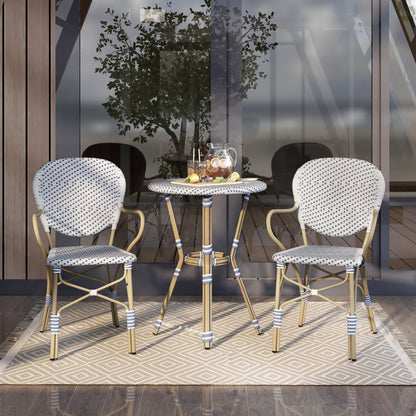 Courtnie French Country 3-Piece Aluminum Outdoor Bistro Set by Furniture of America