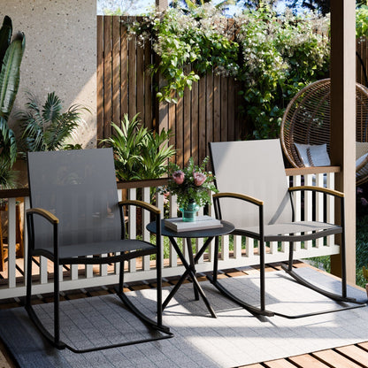Futzca 3-Piece Patio Bistro Sets, Two Chairs with Coffee Table