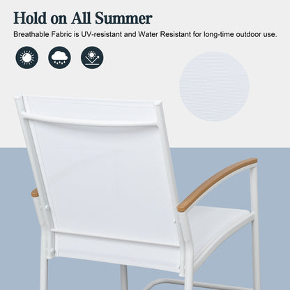Futzca 3-Piece Patio Bistro Sets, Two Chairs with Coffee Table