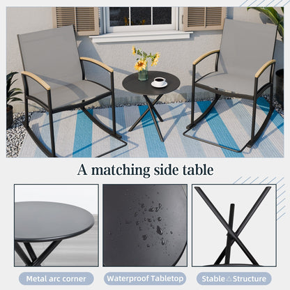 Futzca 3-Piece Patio Bistro Sets, Two Chairs with Coffee Table
