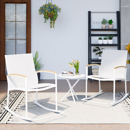 Futzca 3-Piece Patio Bistro Sets, Two Chairs with Coffee Table