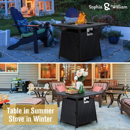 Gariau Rattan/Wicker 13-Piece Outdoor Patio Conversation Sectional Set with 2 Kinds of Gas Fire Pit Tables by Havenside Home