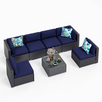 Gariau Rattan/Wicker 13-Piece Outdoor Patio Conversation Sectional Set with 2 Kinds of Gas Fire Pit Tables by Havenside Home