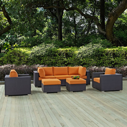 Bocabec Synthetic Rattan Outdoor Patio Sectional Set (7 Piece Set) by Havenside Home