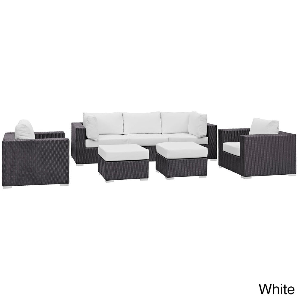 Bocabec Synthetic Rattan Outdoor Patio Sectional Set (7 Piece Set) by Havenside Home