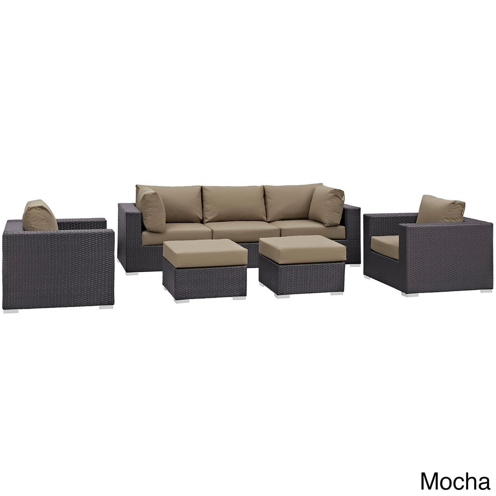 Bocabec Synthetic Rattan Outdoor Patio Sectional Set (7 Piece Set) by Havenside Home