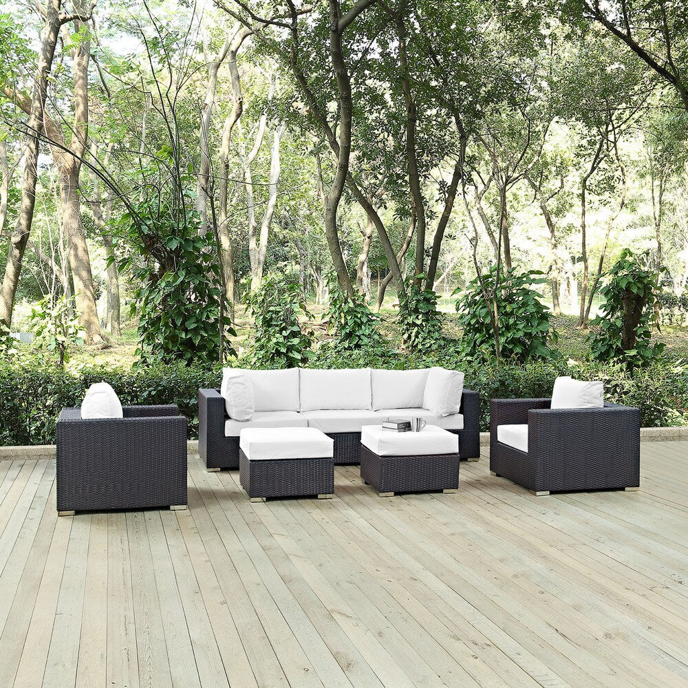 Bocabec Synthetic Rattan Outdoor Patio Sectional Set (7 Piece Set) by Havenside Home