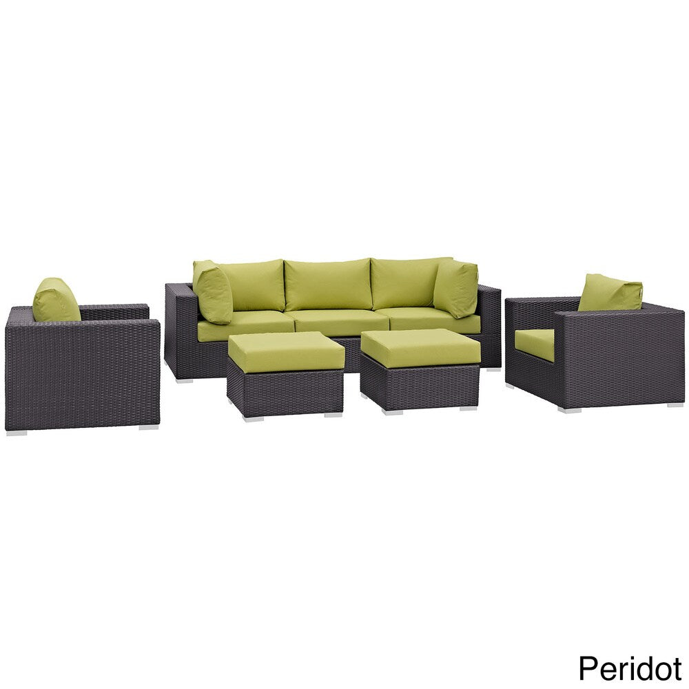 Bocabec Synthetic Rattan Outdoor Patio Sectional Set (7 Piece Set) by Havenside Home