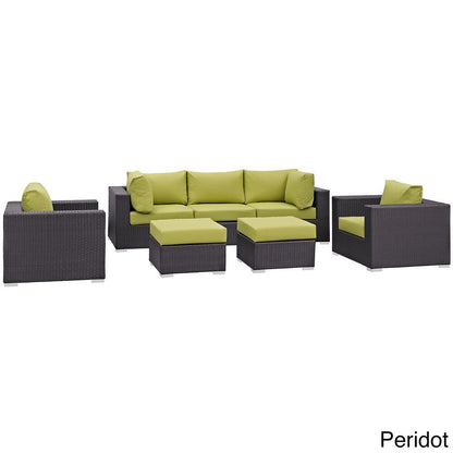 Bocabec Synthetic Rattan Outdoor Patio Sectional Set (7 Piece Set) by Havenside Home