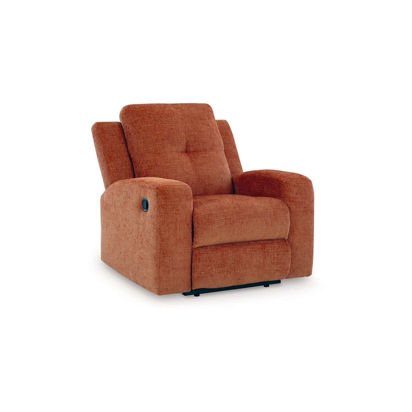 Genna Manual Recliner Chair, Spice Orange Polyester, Soft Cushion