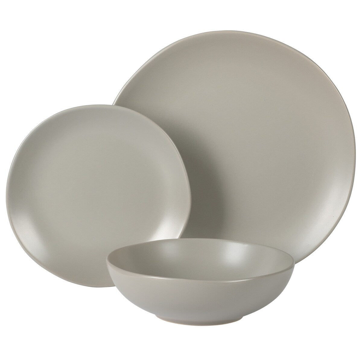 Gibson Home Bethel 18 Piece Plates and Bowls Ceramic Stoneware Organic Shape Dinnerware Set (Service for 6)