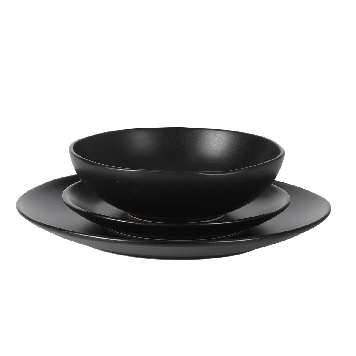 Gibson Home Bethel 18 Piece Plates and Bowls Ceramic Stoneware Organic Shape Dinnerware Set (Service for 6)