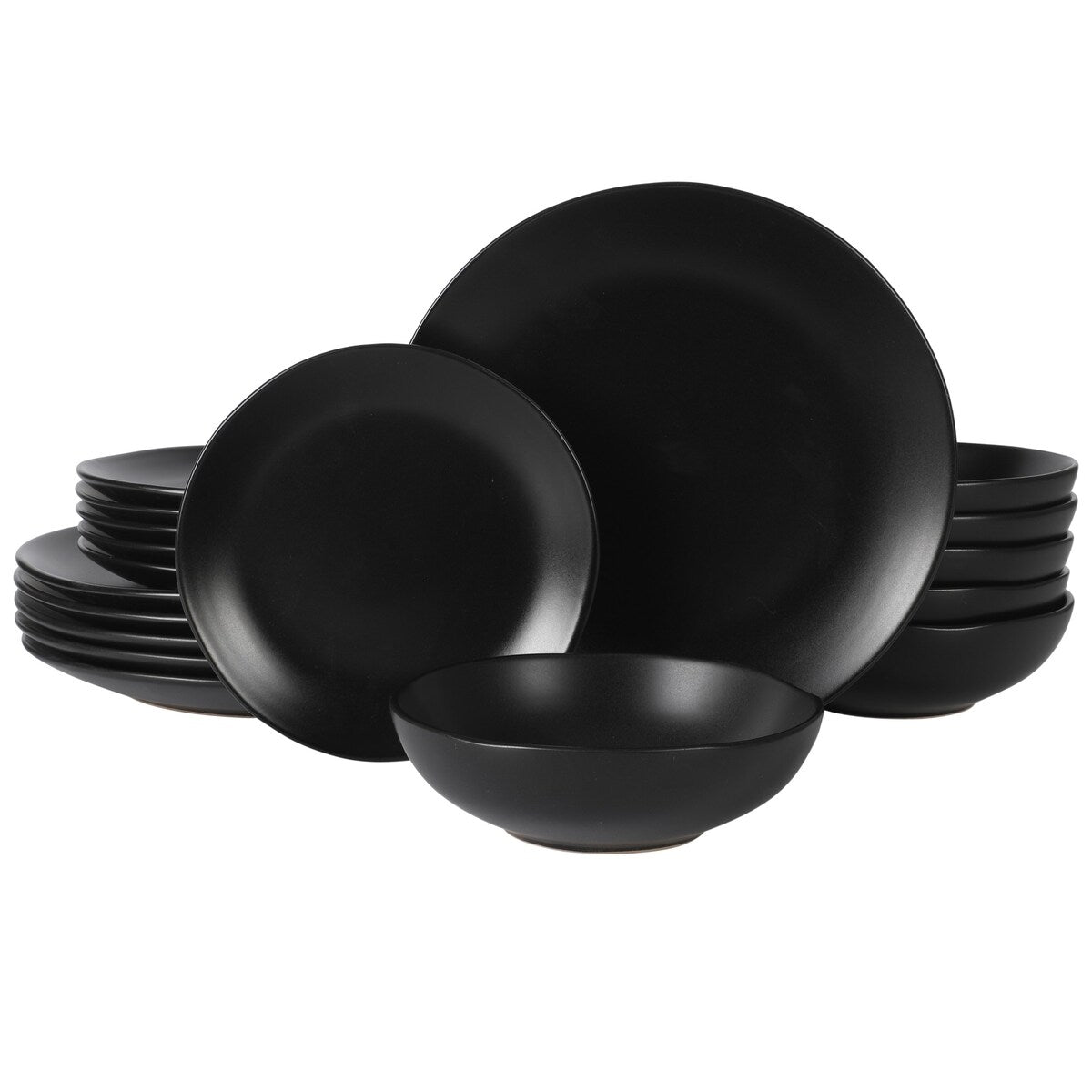 Gibson Home Bethel 18 Piece Plates and Bowls Ceramic Stoneware Organic Shape Dinnerware Set (Service for 6)