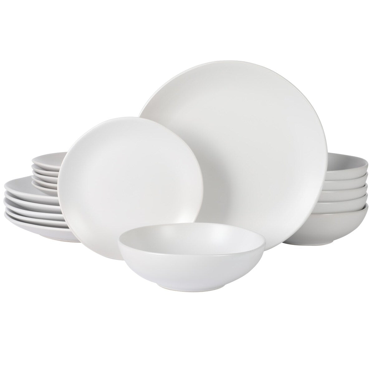 Gibson Home Bethel 18 Piece Plates and Bowls Ceramic Stoneware Organic Shape Dinnerware Set (Service for 6)