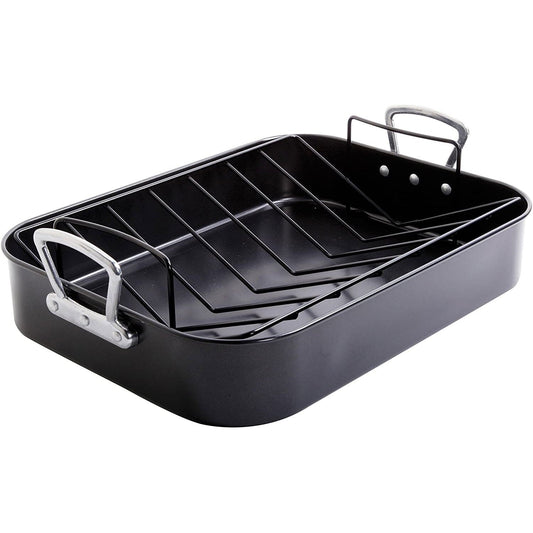 Gibson Home Broxton 2 Piece Non Stick Turkey Roaster - 16.5 Inch