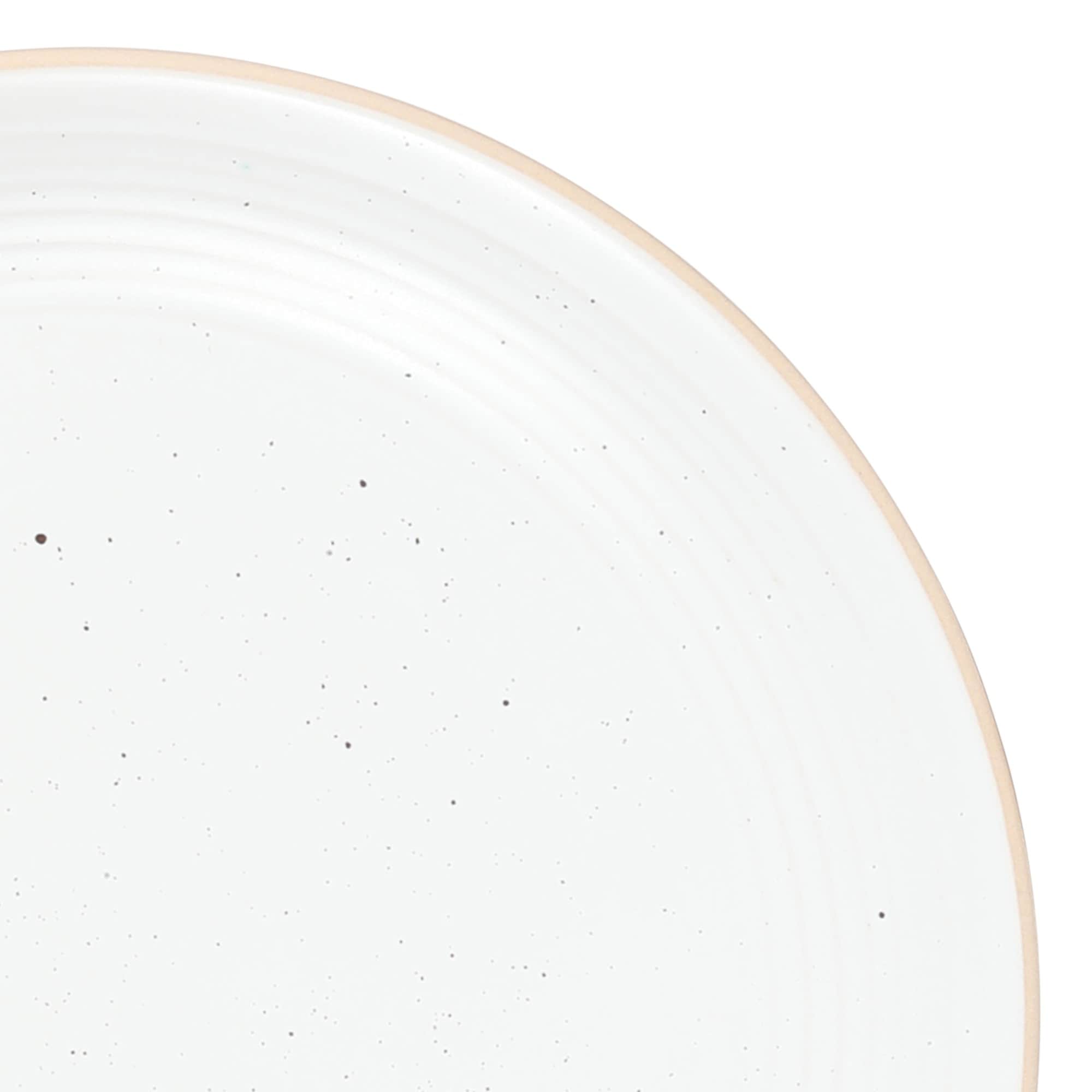 Gibson Home Dinah 16 Piece Double Bowl Stoneware Embossed Speckled Dinnerware Set