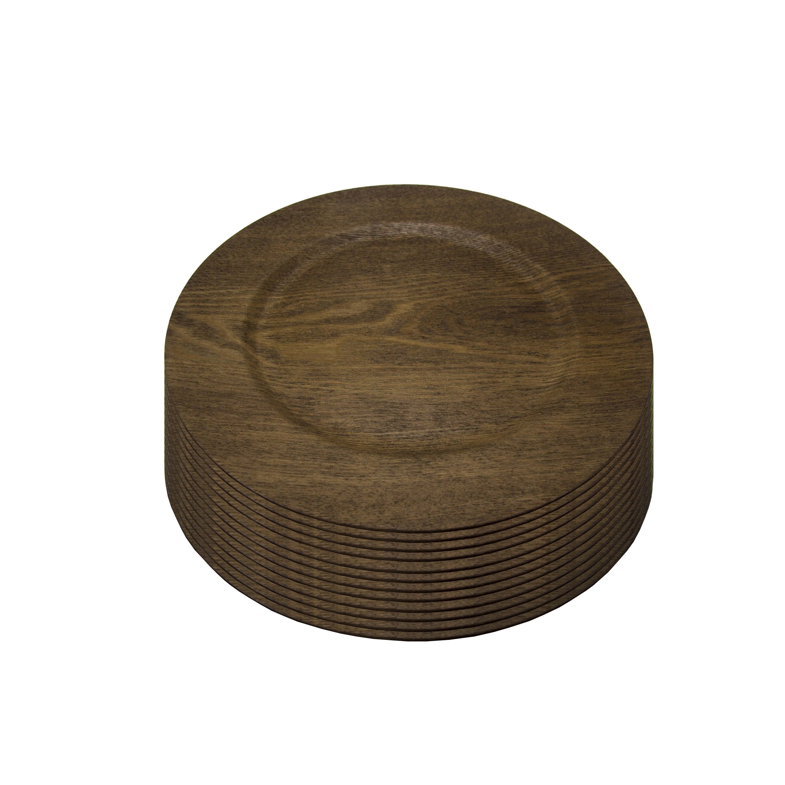 Gibson Home Feri 12 Piece 13 inch Wooden Skin Luxe Chargers
