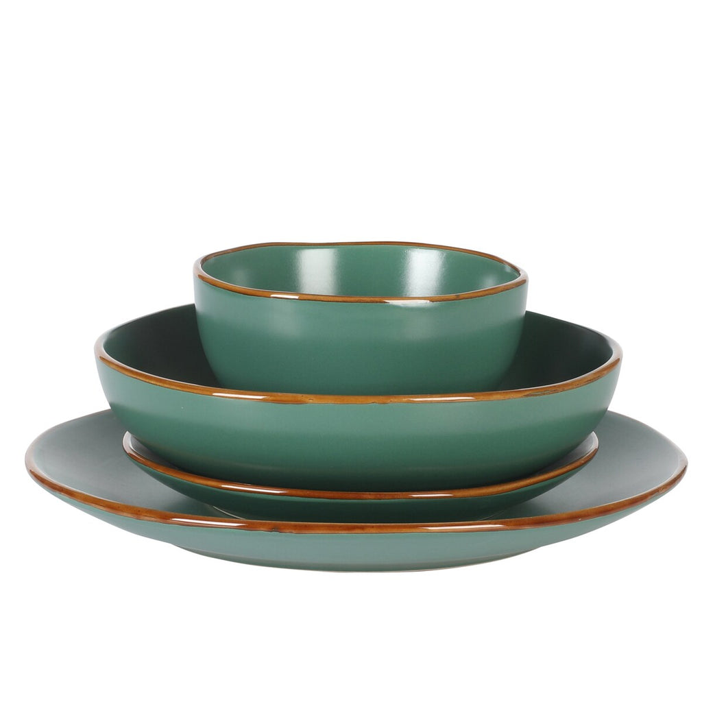 Gibson Home Hazeltine 16 Piece Plates and Bowls Dishes Stoneware Ceramic Dinnerware Set