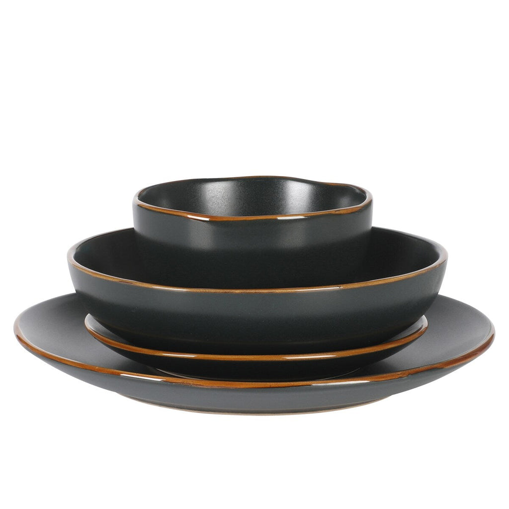 Gibson Home Hazeltine 16 Piece Plates and Bowls Dishes Stoneware Ceramic Dinnerware Set