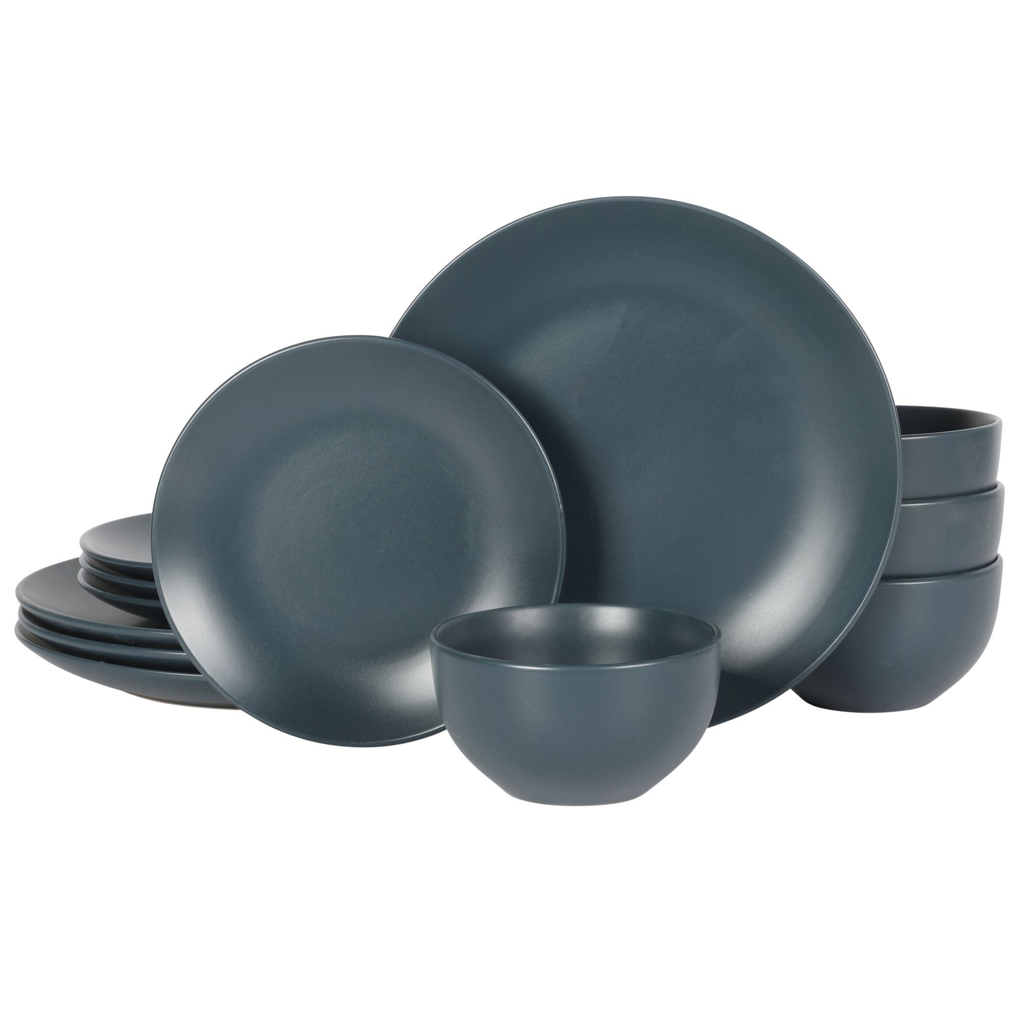 Gibson Home Queenslane 12 Piece Stoneware Matte Dinnerware Set