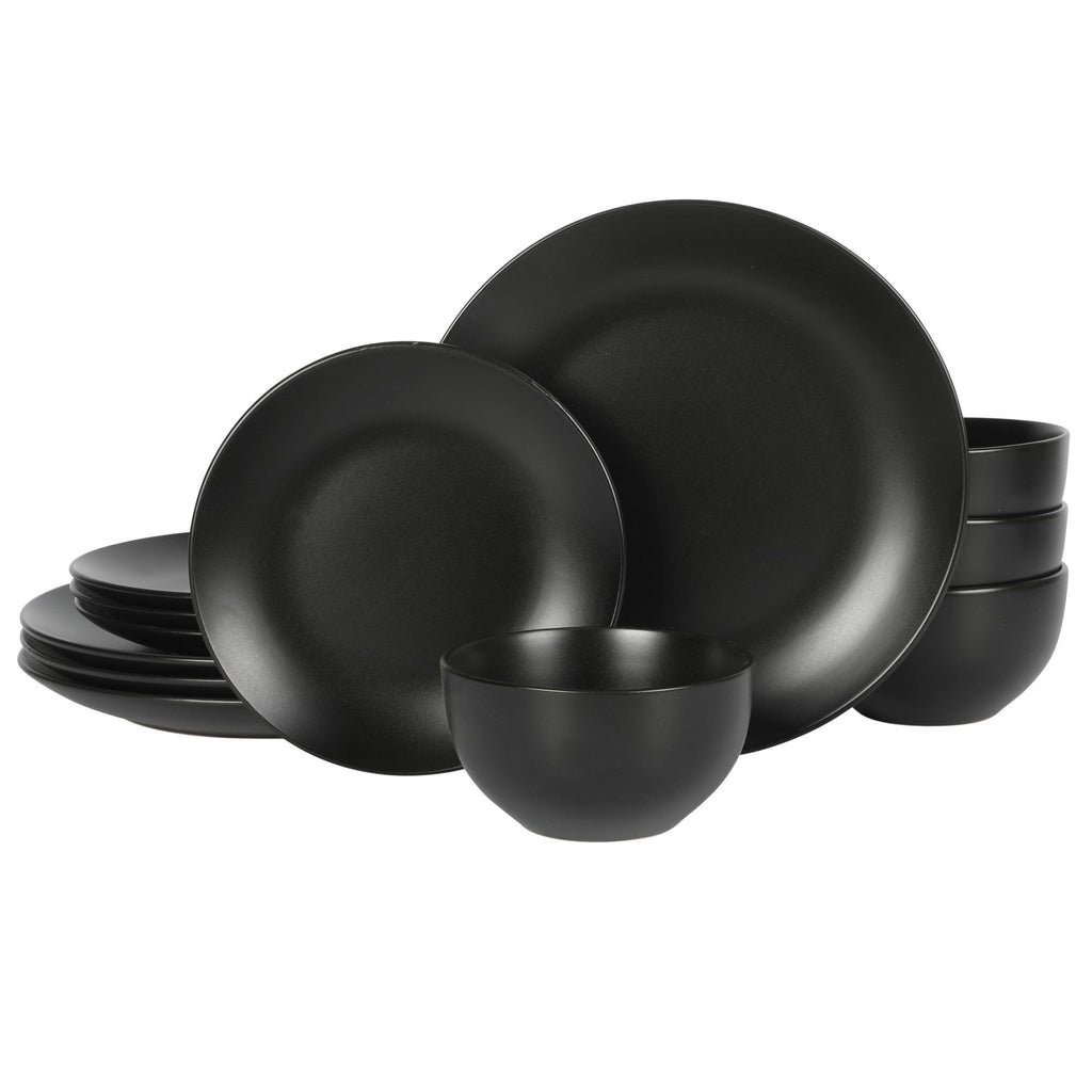 Gibson Home Queenslane 12 Piece Stoneware Matte Dinnerware Set