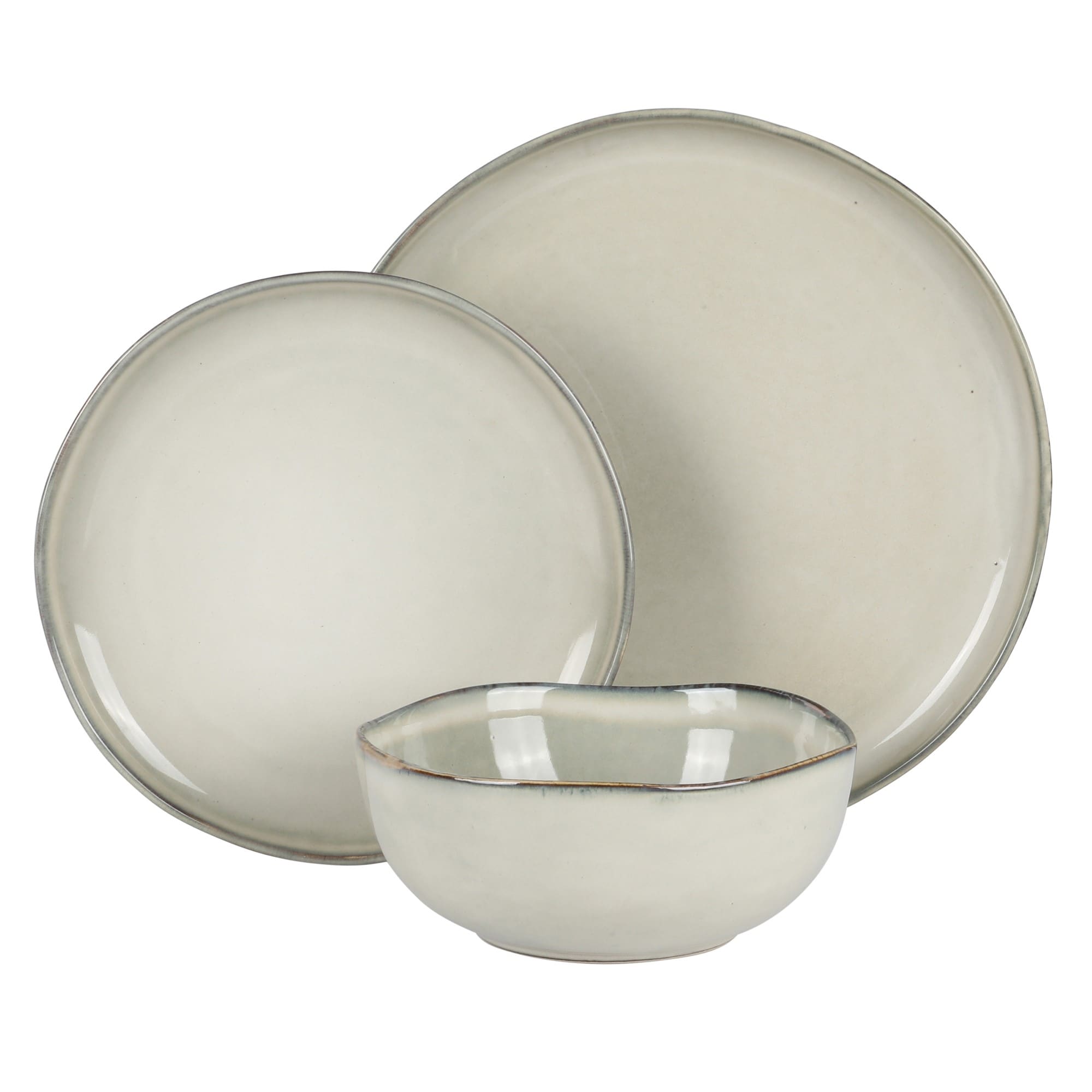 Gibson Soho Lounge Nardini 12 Piece (Service for 4) Plates and Bowls Reactive Glaze Dishes Stoneware Dinnerware Set