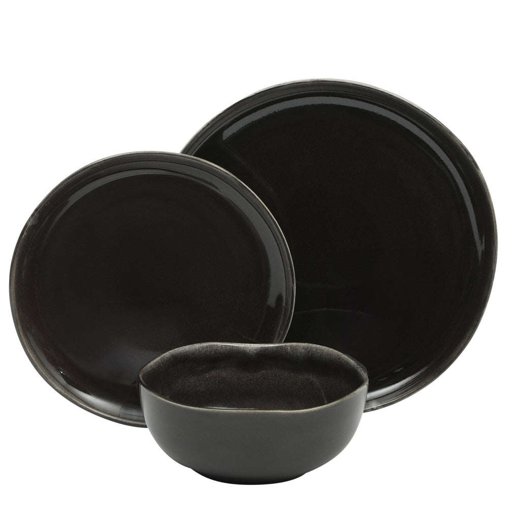Gibson Soho Lounge Nardini 12 Piece (Service for 4) Plates and Bowls Reactive Glaze Dishes Stoneware Dinnerware Set