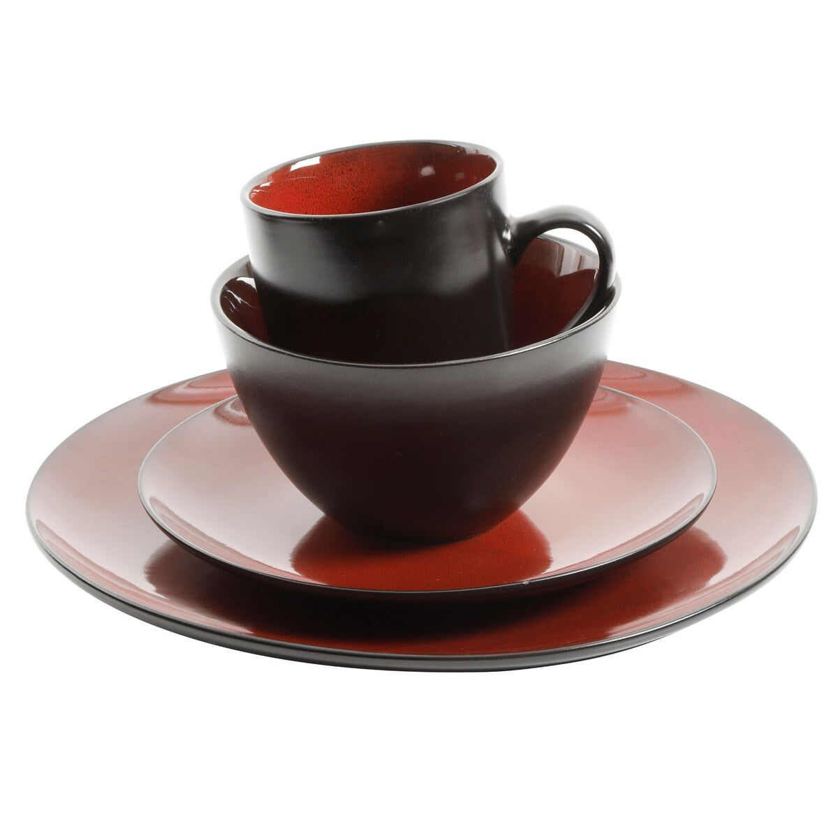 Gibson Soho Lounge Round 16-Piece Dinnerware Set - Blue